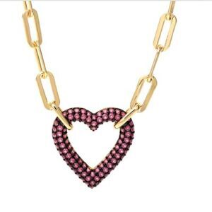 NWT Giani Bernini CZ Pave Heart Pendant Necklace in 18k Plated Sterling Silver,